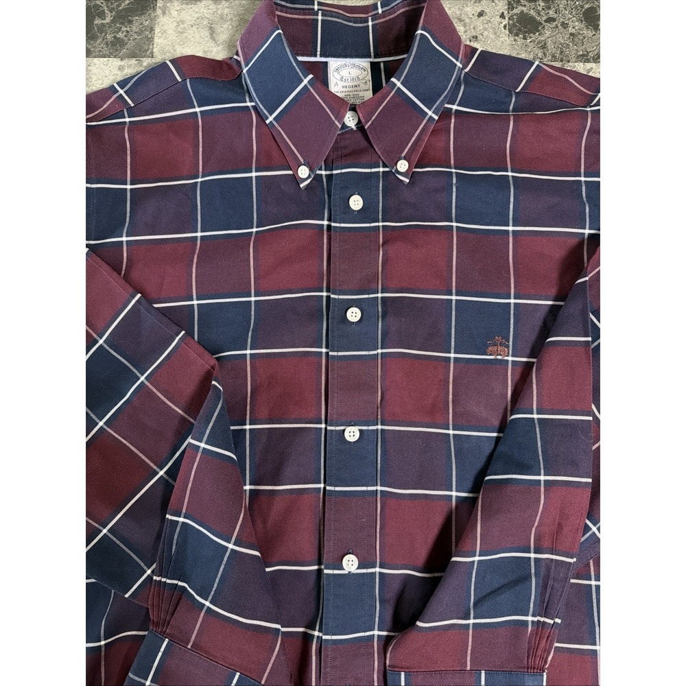 Brooks Brothers‎ Men 1818 Original Polo shirt Regent Fit  Plaid Red Logo